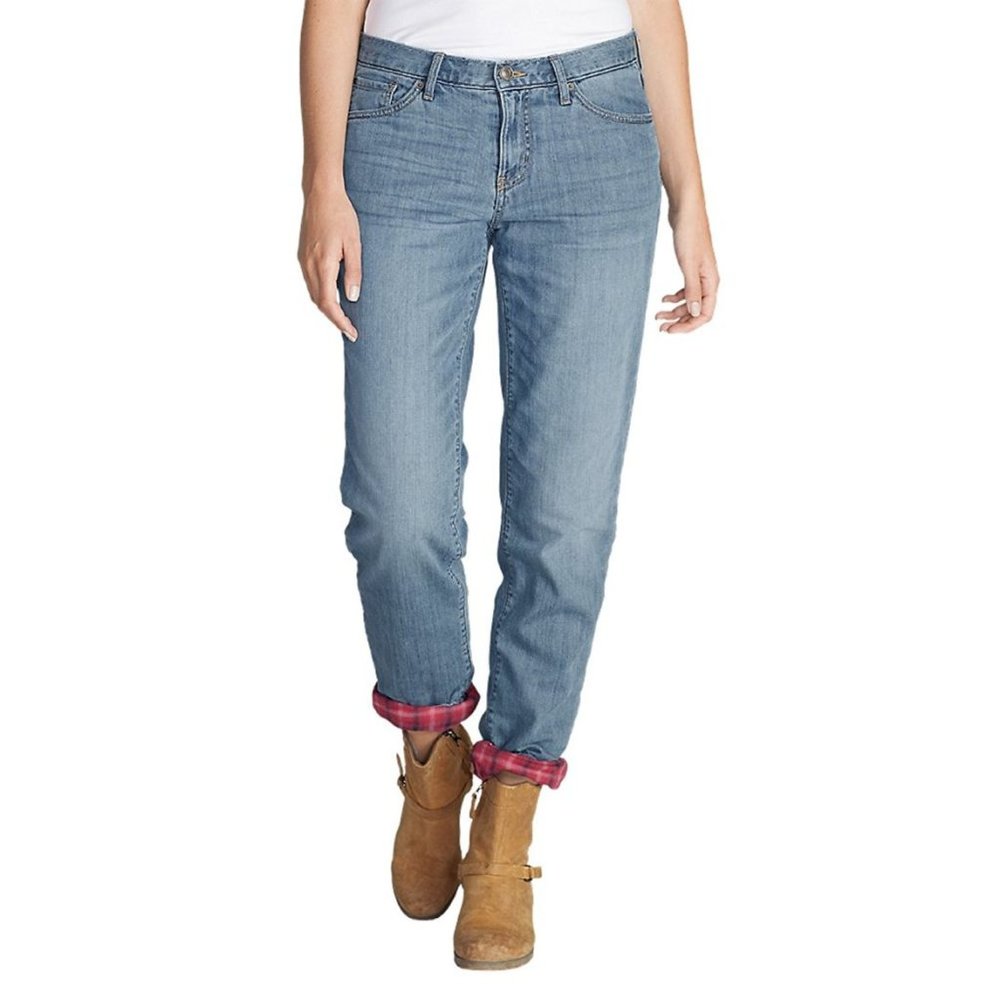 Eddie Bauer Women's Boyfriend Flannel Lined Jeans